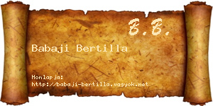 Babaji Bertilla névjegykártya