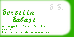 bertilla babaji business card
